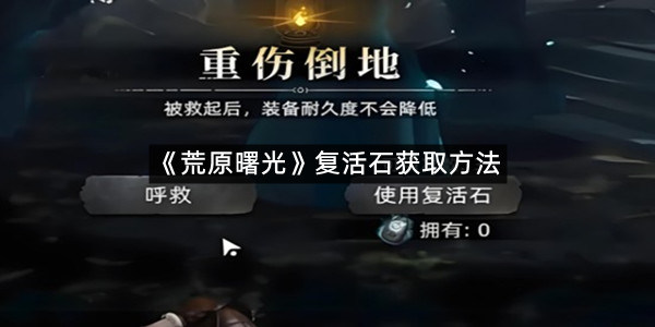《荒原曙光》复活石获取方法