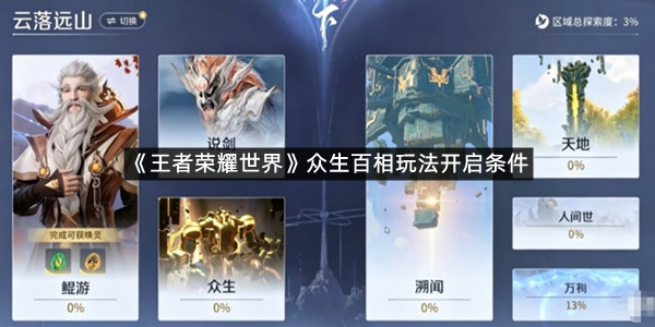 《王者荣耀世界》众生百相玩法开启条件