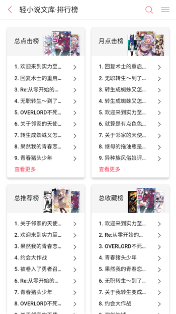 哔哩轻小说截图