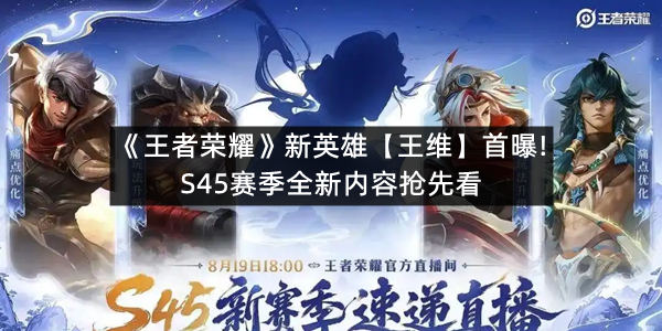 《王者荣耀》新英雄【王维】首曝!S45赛季全新内容抢先看