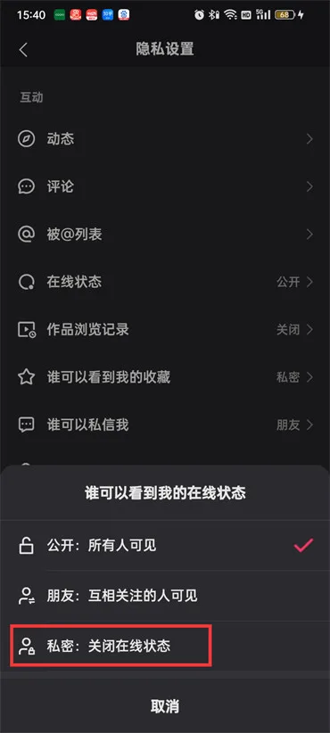 《快手》隐藏自己在线状态设置教程-6