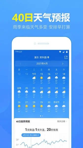 15日天气预报截图
