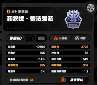 《绝区零》菲欧妮毕业面板数据参考-3